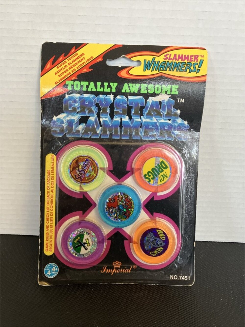Pogs 1994 Crystal Slammer Whammers NOS Imperial Sealed Super Touch Acrylic 7451